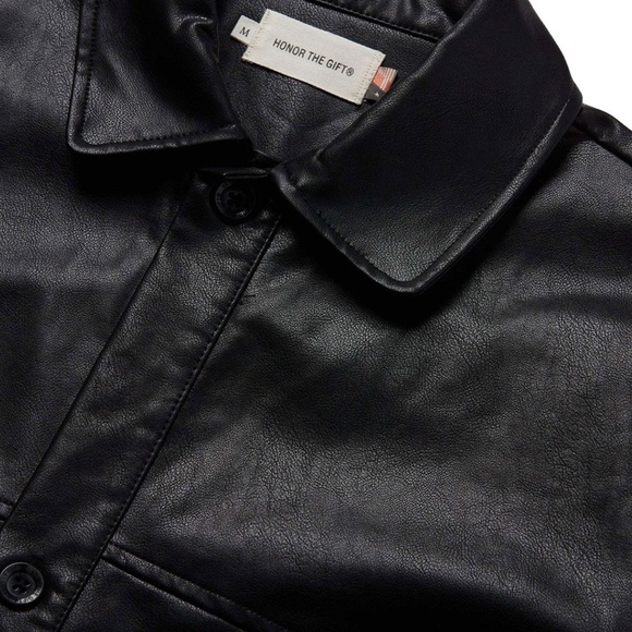 NWT HONOR THE GIFT WOMEN VEGAN TRENCH COAT (BLACK) size L - Picture 7 of 9